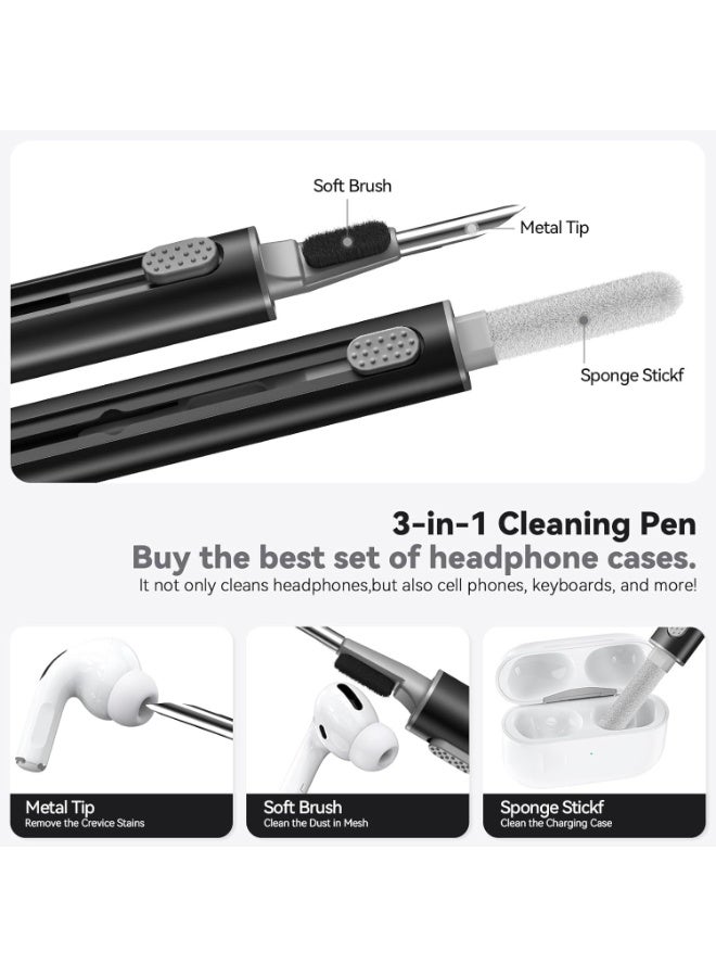 AirPods Pro 3 Case (2025), Soft Silicone Protective Case Cover Compatible with Apple AirPods Pro 3rd Generation (USB-C Cable) for Women Men with Cleaning Kit and Keychain - Image 4